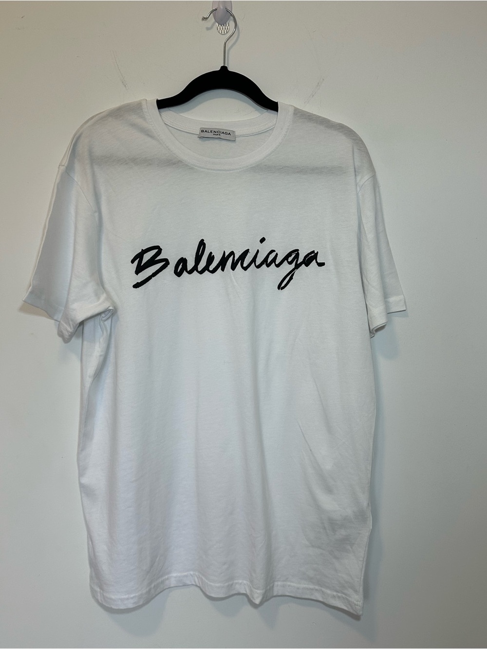BNWOT White Tee with Black Script Logo